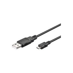 Goobay USB micro-B 180, 1.8m cavo USB 1,8 m Micro-USB B USB A Nero (93181)