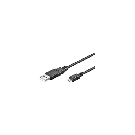 Goobay USB micro-B 180, 1.8m cavo USB 1,8 m Micro-USB B USB A Nero (93181)