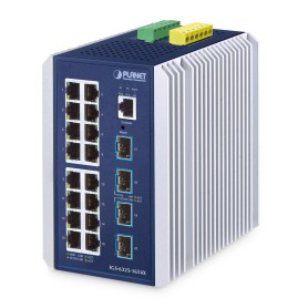 PLANET IP30 Industrial L3 16-Port Gestito Gigabit Ethernet (10/100/1000) Alluminio, Blu (IGS-6325-16T4X)