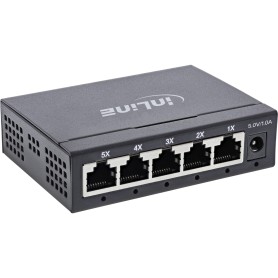 InLine switch di rete Gigabit a 5 porte, 1Gb/s, desktop, metallo, senza ventola (32305O)