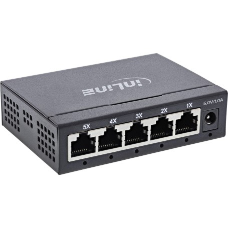 InLine switch di rete Gigabit a 5 porte, 1Gb/s, desktop, metallo, senza ventola (32305O)