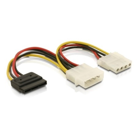 DeLOCK Cable Power SATA HDD  2x 4pin male/female 0,165 m (60103)