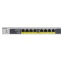NETGEAR GS108LP Non gestito Gigabit Ethernet (10/100/1000) Supporto Power over Ethernet (PoE) 1U Nero, Grigio (GS108LP-100EUS)
