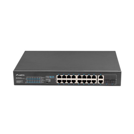 Lanberg RSFE-16P-2C-250 switch di rete Non gestito Gigabit Ethernet (10/100/1000) Supporto Power over Ethernet (PoE) 1U Nero