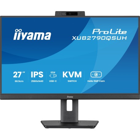 ProLite XUB2790QSUH-B2 (68.5 cm (27 Zoll), schwarz (matt), QHD, IPS, HDMI, DP, USB-C, USB-Hub, Webcam, 100Hz Panel)