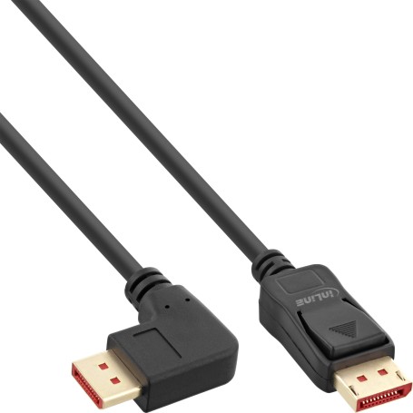 InLine Cavo DisplayPort 1.4, 8K4K, ad angolo retto, nero/oro, 5m (17155R)