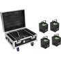 EUROLITE Set 4x AKKU IP UP-4 QCL Spot QuickDMX MK2 IP65 + Flightcase Rollen Ladefunktion (20001057)