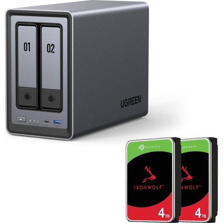 Ugreen NASync DXP2800 2-Bay NAS mit 8 TB (2x Seagate IronWolf 4 TB) Intel N100 2.5GbE (25369 & 2x ST4000VN006)