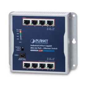PLANET IP30 Industrial 8-Port Non gestito Gigabit Ethernet (10/100/1000) Supporto Power over Ethernet (PoE) Grigio (WGS-818HP)