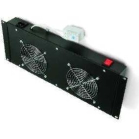 Triton 19"-Lüftereinheit - 2 SILENCE-Ventilatoren - 4 HE - horizontaler Luftstrom - Thermostat - schwarz (RAB-CH-X21-S)