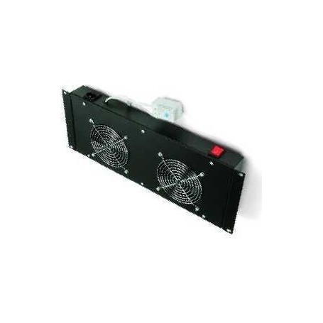 Triton 19"-Lüftereinheit - 2 SILENCE-Ventilatoren - 4 HE - horizontaler Luftstrom - Thermostat - schwarz (RAB-CH-X21-S)