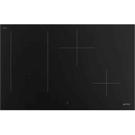 SMEG SIM3844N design Classica Piano cottura a induzione cm. 80, 4 zone cottura, Auto-Vent 2.0, nero opaco