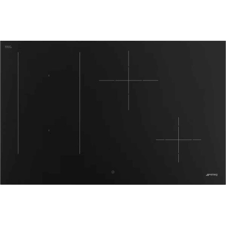 SMEG SIM3844N design Classica Piano cottura a induzione cm. 80, 4 zone cottura, Auto-Vent 2.0, nero opaco