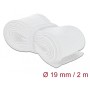 DeLOCK Manicotto intrecciato con gancio e anello di fissaggio da 2 m x 19 mm bianco (20702)