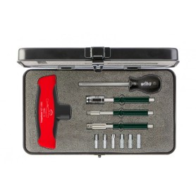 Drehmoment-Schraubendreher mit Quergriff Set TorqueVario-S T (schwarz/rot, 12-teilig, 5 bis 14 Nm) (29234)
