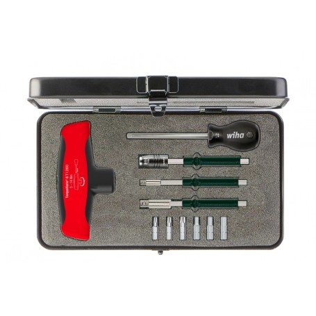 Drehmoment-Schraubendreher mit Quergriff Set TorqueVario-S T (schwarz/rot, 12-teilig, 5 bis 14 Nm) (29234)