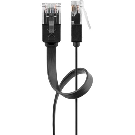 Goobay CAT6 U/UTP Flat 2m cavo di rete Nero U/UTP (UTP) (95384)