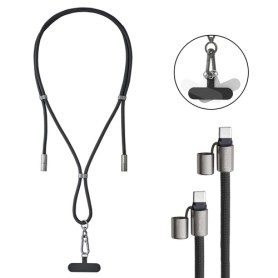 Intenso Cell Phone Charging Lanyard USB-C Nylon Black (7991000)