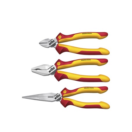 Zangen-Set Industrial electric, 4-teilig (gelb/rot) (38637)