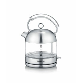 Glas-Wasserkocher Retro WK 3459 (edelstahl/schwarz, 1,7 Liter)