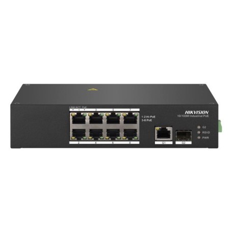 Hikvision DS-3T0310HP switch di rete Non gestito Fast Ethernet (10/100) Supporto Power over Ethernet (PoE) Nero