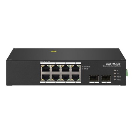 Hikvision DS-3T0510HP switch di rete Non gestito Gigabit Ethernet (10/100/1000) Supporto Power over Ethernet (PoE) Nero