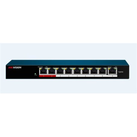 Hikvision DS-3E0109P-E/M switch di rete Non gestito Fast Ethernet (10/100) Supporto Power over Ethernet (PoE) Montaggio da deskt