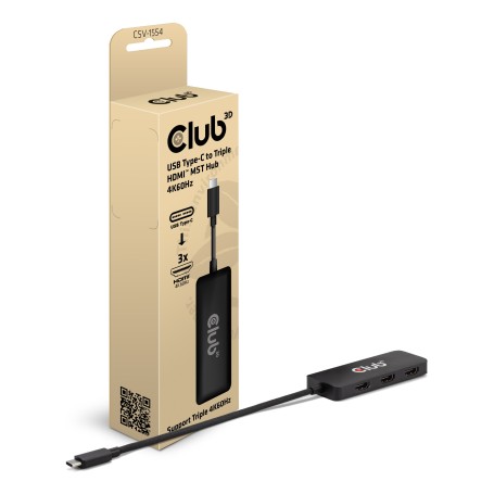 CLUB3D CSV-1554 hub di interfaccia USB tipo-C Nero