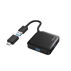 Hama 00200116 hub di interfaccia USB 3.2 Gen 1 (3.1 Gen 1) Type-A + Type-C 5000 Mbit/s Nero