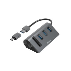Hama 00200140 replicatore di porte e docking station per laptop USB 3.2 Gen 1 (3.1 Gen 1) Type-A Antracite, Nero