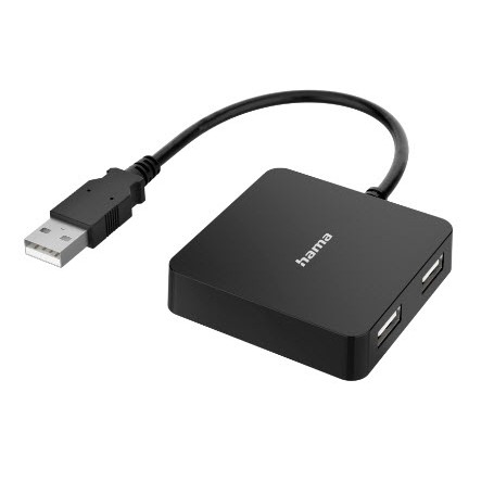 Hama 00300081 hub di interfaccia USB 2.0 Type-A 480 Mbit/s Nero