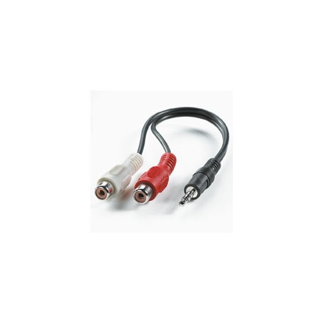 VALUE Cable 3,5mm/RCA, 0.2m cavo audio 0,2 m 3.5mm Nero (11.99.4340)