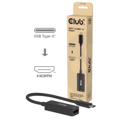 CLUB3D CAC-2505 cavo e adattatore video 0,12 m USB tipo-C HDMI + USB Nero