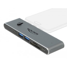 DeLOCK 87752 replicatore di porte e docking station per notebook Cablato USB 3.2 Gen 1 (3.1 Gen 1) Type-C Grigio (87752)