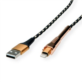 ROLINE 11.02.8923 cavo Lightning 1 m Nero, Oro