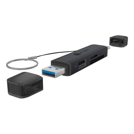 ICY BOX IB-CR203-CU3 lettore di schede USB 3.2 Gen 1 (3.1 Gen 1) Type-A/Type-C Nero (61179)