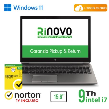 RINOVO NB REFURBISHED HP Mobile WKS ZBook 15 G6 i7-9850H DDR4 16GB SSD 1TB 15.6" NVIDIA QUADRO T2000 (RN62635311)