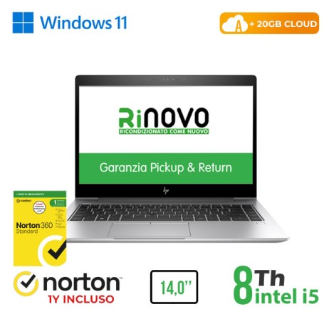RINOVO NB HP 840 G5 REFURBISHED i5-8X00U DDR4 8GB SSD 256GB 14" CLOUD20GB W11P Grade A 1Y Warranty 3 (RN62522319)