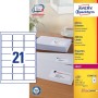 Avery L7160-100 etichetta autoadesiva Rettangolo con angoli arrotondati Permanente Bianco 2100 pz (L7160-100)