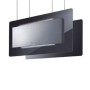 CAPPA TRISIA APPESA cm 90x43 - Inox, vetro Nero - 800 m3/h