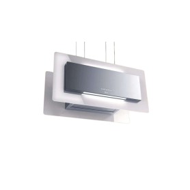 CAPPA TRISIA APPESA cm 90x43 - Inox, vetro Bianco - 800 m3/h