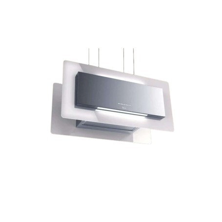 CAPPA TRISIA APPESA cm 90x43 - Inox, vetro Bianco - 800 m3/h