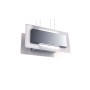 CAPPA TRISIA APPESA cm 90x43 - Inox, vetro Bianco - 800 m3/h