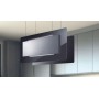 CAPPA TRISIA APPESA cm 90x43 - Inox, vetro Nero - 800 m3/h