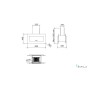 CAPPA TRISIA APPESA cm 90x43 - Inox, vetro Bianco - 800 m3/h