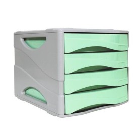 ARDA 15P4PPASV organizzatore per cassetto di scrivania Plastica Verde, Grigio (15P4PPASV)