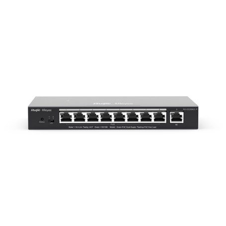 Ruijie Networks RG-ES209GC-P switch di rete Gestito Gigabit Ethernet (10/100/1000) Supporto Power over Ethernet (PoE) Nero