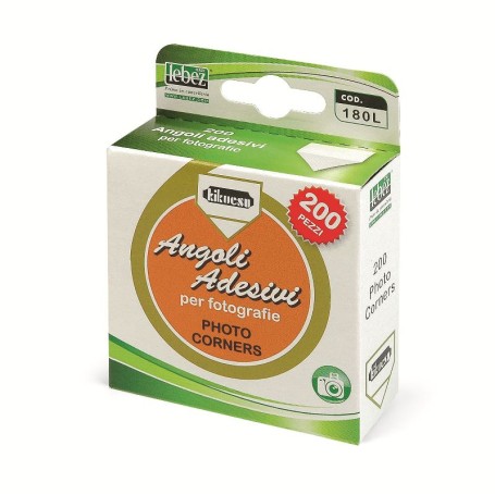 Lebez Scatolina 200 Angoli Adesivi Ideali Per Album Foto - Confezione 10 Scatoline (180L)