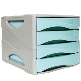 ARDA 15P4PPASBL organizzatore per cassetto di scrivania Plastica Blu, Grigio (15P4PPASBL)