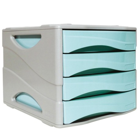 ARDA 15P4PPASBL organizzatore per cassetto di scrivania Plastica Blu, Grigio (15P4PPASBL)